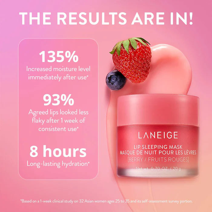 LANEIGE Vitamin C Lip Sleeping Mask - Intensive Hydration Overnight Lip Treatment for Dry & Chapped Lips - Perfect for Nighttime Skincare Routine & Winter Lip Care