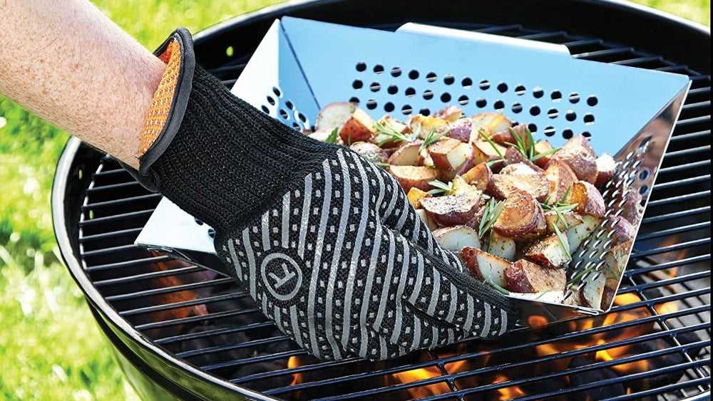 Heat-Resistant BBQ Grill Gloves - High Temperature Oven Mitts for Grilling, Smoking & Cooking - Perfect for Outdoor Camping, Backyard BBQ & Kitchen Use