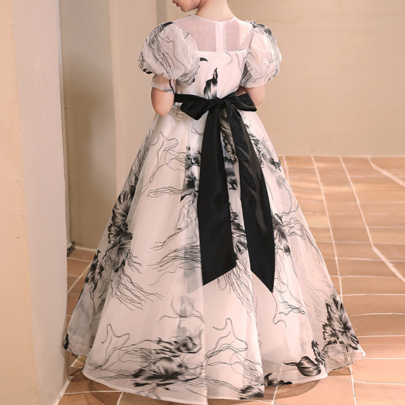 Princess Dress for Girls Birthday Party - Elegant Puff Sleeve Gown for Kids Special Occasions | Perfect for Birthday Celebrations, Pageants, and Dress-Up Play