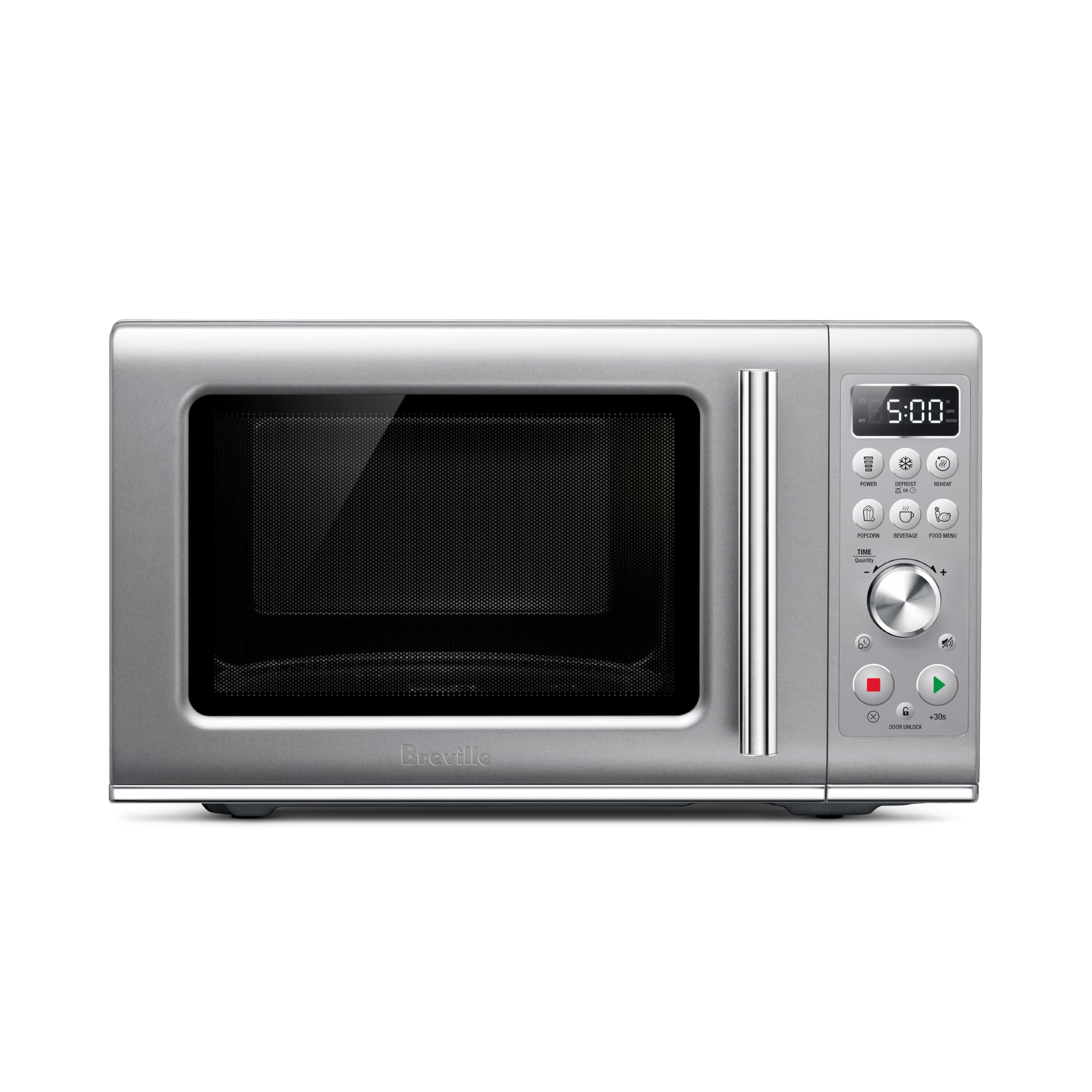 Breville BMO650SIL Compact Wave Soft Close Microwave Oven - Silver | Countertop Microwave with Quiet Close Door | Perfect for Small Kitchens, Dorms & Offices