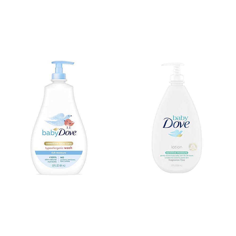 Baby Dove Tip to Toe Wash - Gentle Baby Body Wash & Shampoo with Moisturizing Lotion for Newborns & Infants | Perfect for Bath Time & Sensitive Skin Care