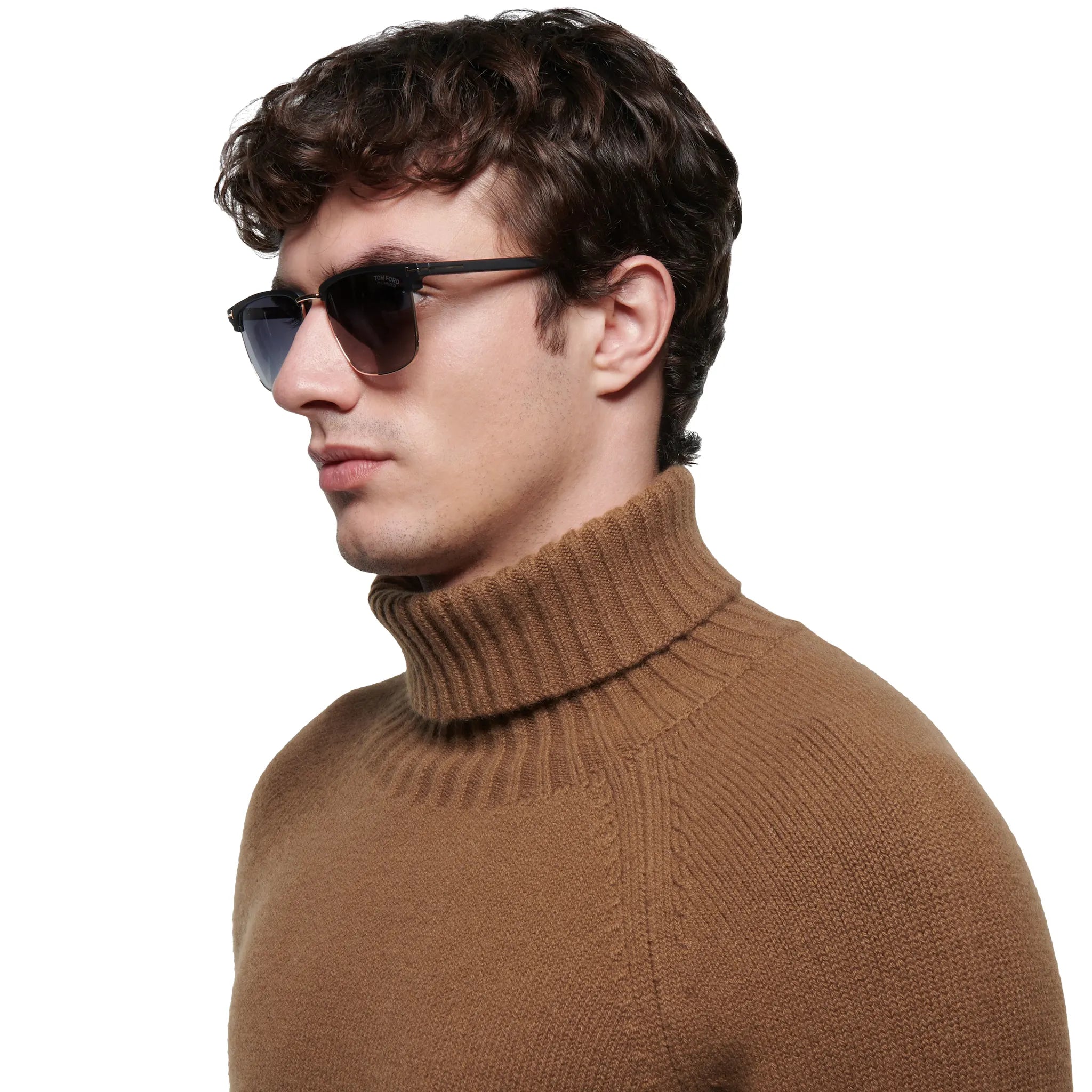 Tom Ford Hudson 02 FT0997 H 02D 55 Black Polarized Sunglasses for Men - UV Protection Luxury Designer Shades for Driving, Beach & Outdoor Activities
