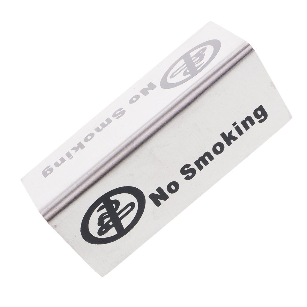 2 Pack Stainless Steel No Smoking Sign - Double Sided Tabletop Sign for Restaurants, Hotels, Offices - Perfect for Indoor & Outdoor Use in Public Spaces
