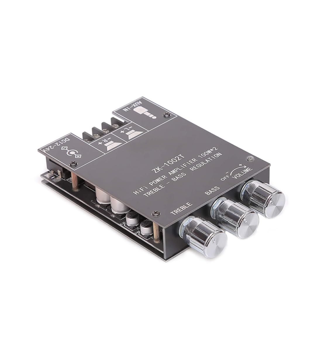 200W Mini Wireless 2.0 Dual Channel Stereo Audio Amplifier Board ZK-1002T - High Power Bluetooth Amp Module for Home Theater, Car Audio & DIY Speaker Projects