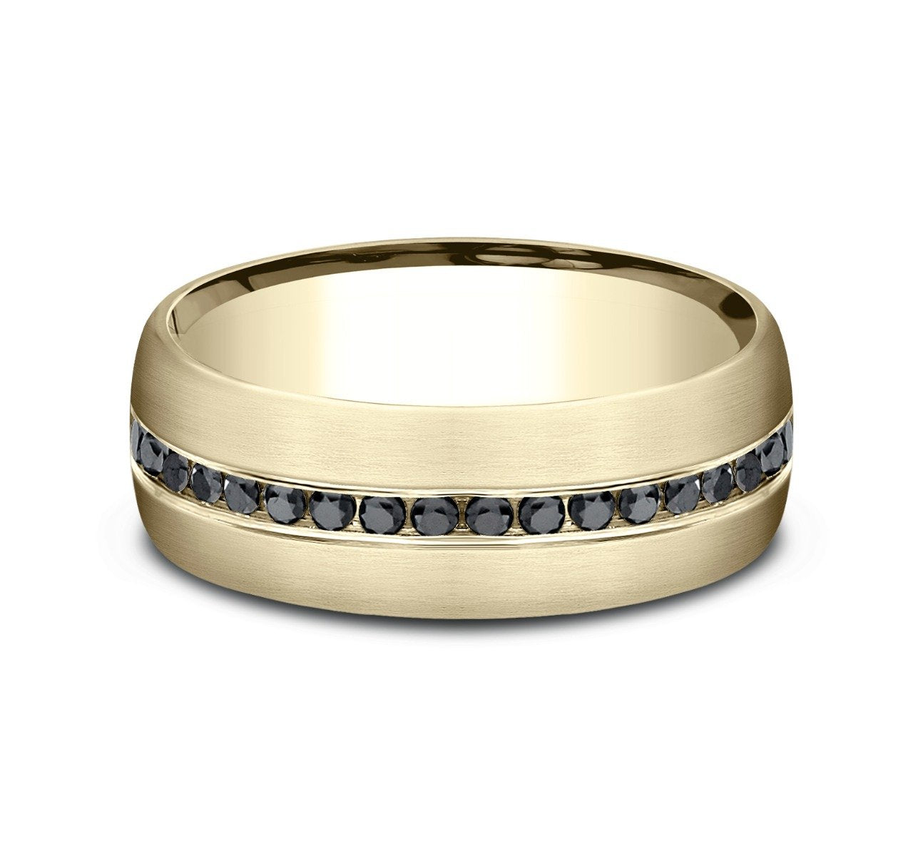 14KT Gold Men's Black Diamond Channel Set Wedding Band Ring - 0.40 CTW, Durable & Elegant for Everyday Wear, Anniversary Gift, or Special Occasions