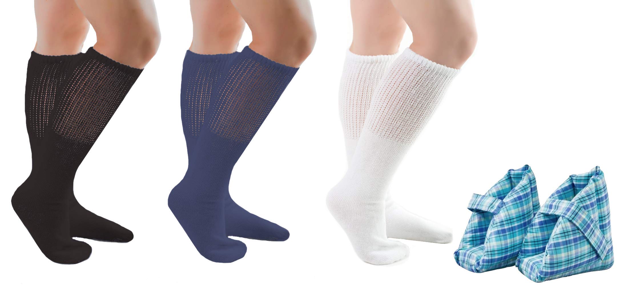 Diabetic Socks for Men & Women - Breathable Cotton SwellSox with Non-Binding Top - Improve Foot Circulation & Comfort - Perfect for Daily Wear, Travel & Diabetic Foot Care