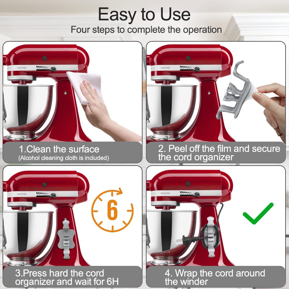10-Pack Cord Organizer for Kitchen Appliances - Reusable Cable Wraps & Cord Keepers for Air Fryer, Toaster, Mixer - Perfect for Tidy Countertops & Organized Small Appliances