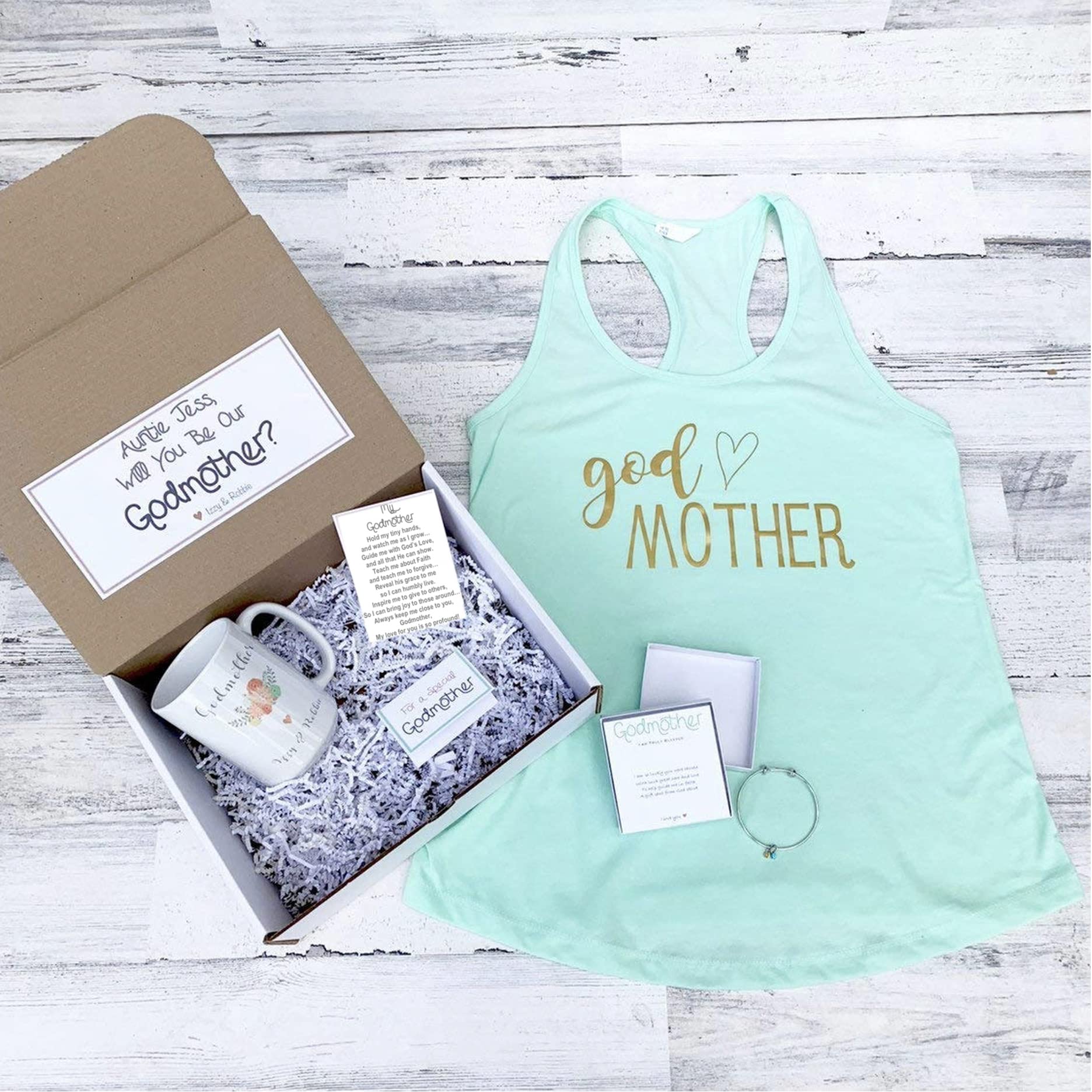 Personalized Godmother Gift Box - Custom Will You Be My Godmother Proposal Set - Perfect for Baptism, Christening & Special Occasions