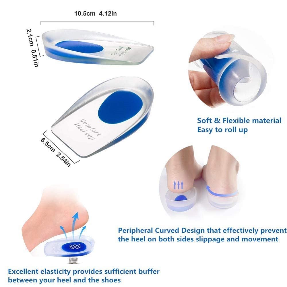 VARiSTY Silicone Gel Heel Pad Socks - Pain Relief for Swollen & Cracked Heels, Moisturizing Foot Care Cream with Ankle Support - Men & Women (BH 1912) - Perfect for Running, Walking & Daily Comfort