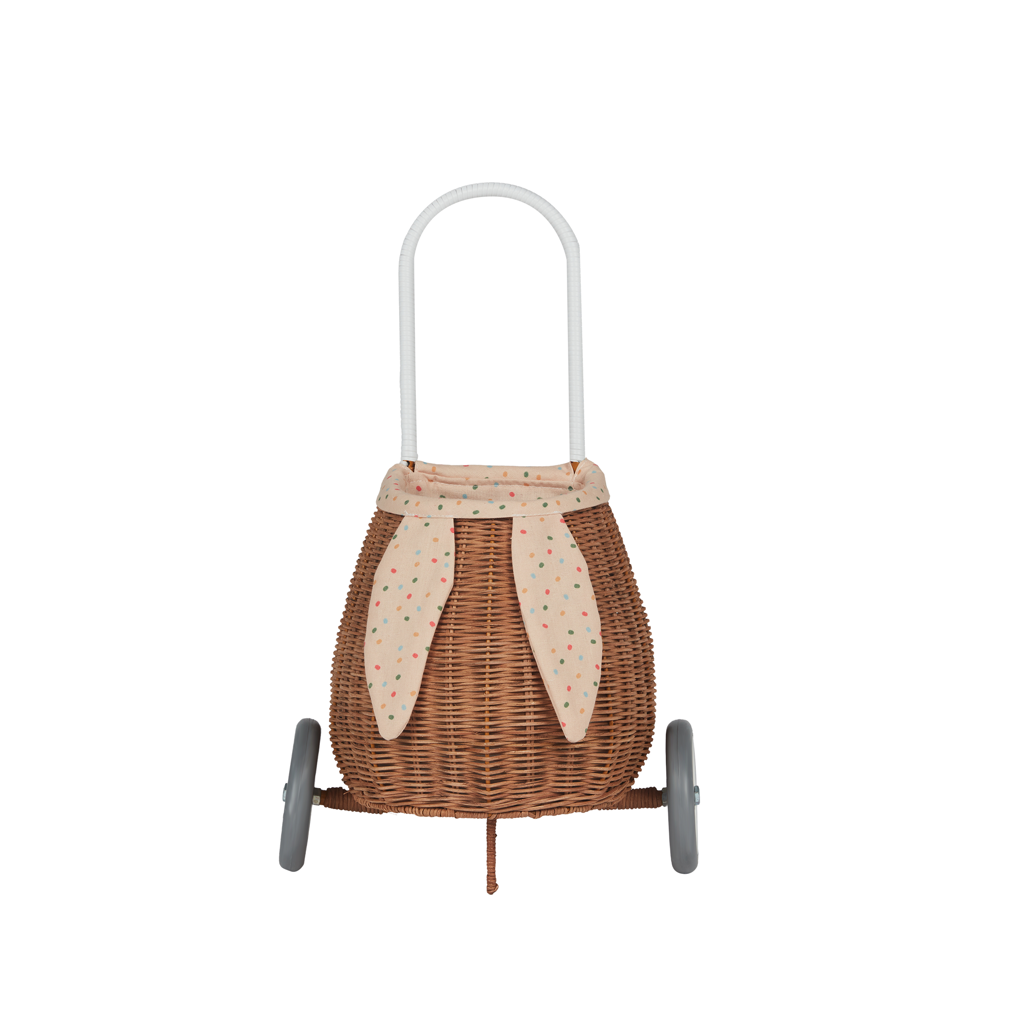 Premium Rattan Bunny Luggy with Soft Lining - Gumdrop Color - Perfect for Easter Gifts, Nursery Decor & Spring Home Accessories