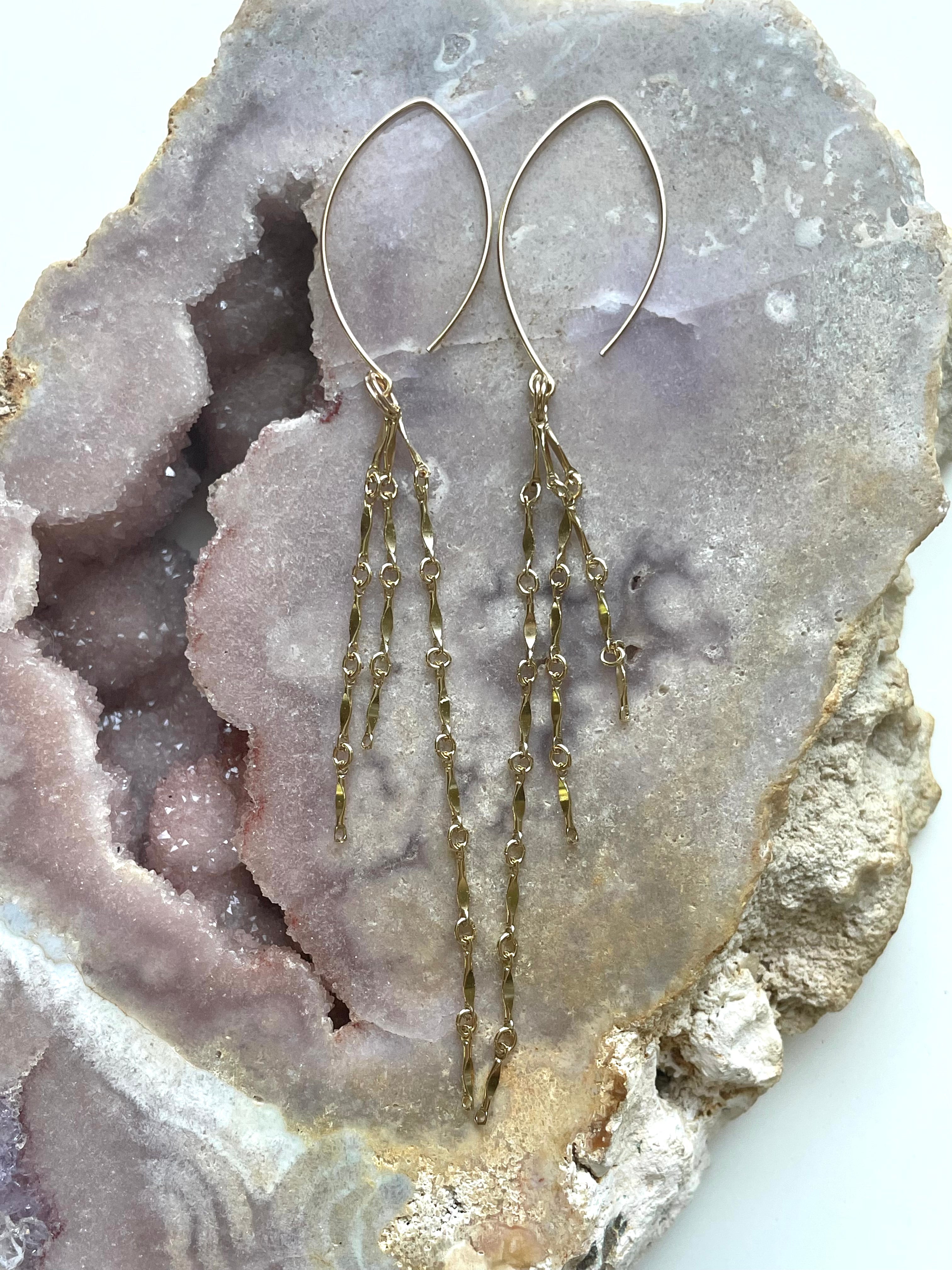 14K Gold Filled Dangle Earrings for Women - Elegant Sterling Silver Hoop Earrings - Perfect for Parties, Weddings & Everyday Wear