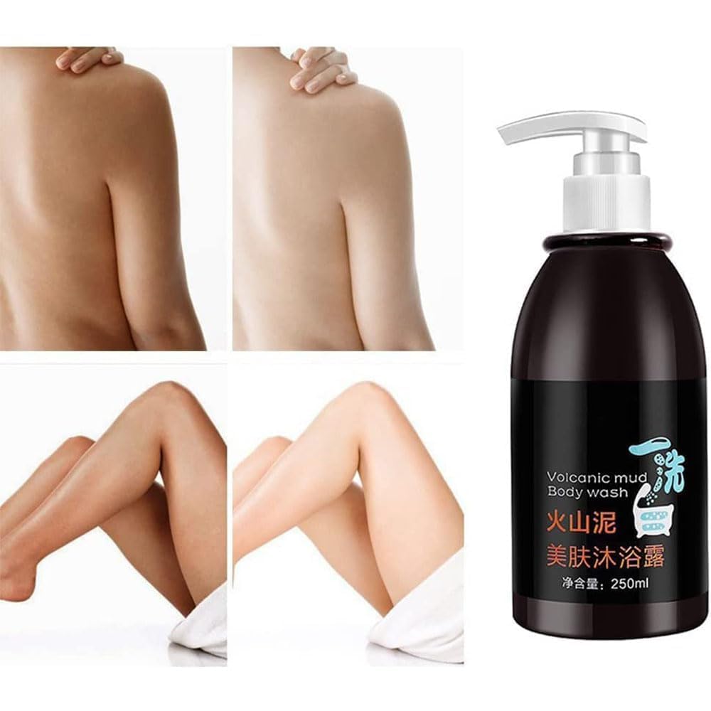ULLiaN 2-Pack Volcanic Mud Body Wash & Whitening Shower Gel - Deep Cleansing & Skin Brightening Body Lotion - Natural Volcanic Clay for Smooth, Radiant Skin - Perfect for Daily Shower & Spa Day at Home