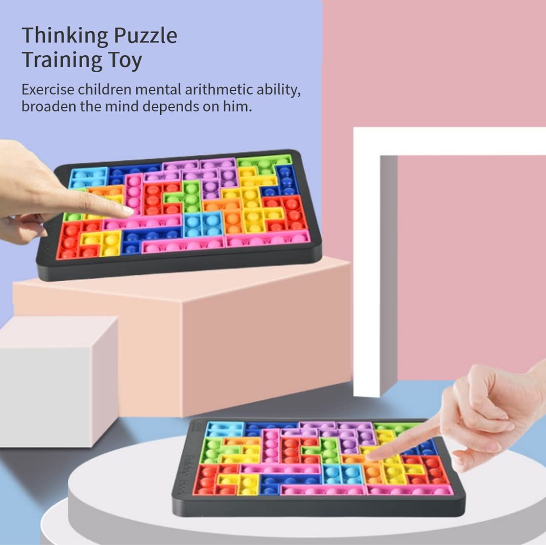 Pop It Fidget Puzzle Game - Silicone Push Bubble Sensory Toy for Stress Relief & Anxiety - Fun Parent-Child Activity for Kids, Adults & Autism Special Needs - Perfect for Home, Classroom & Travel Use