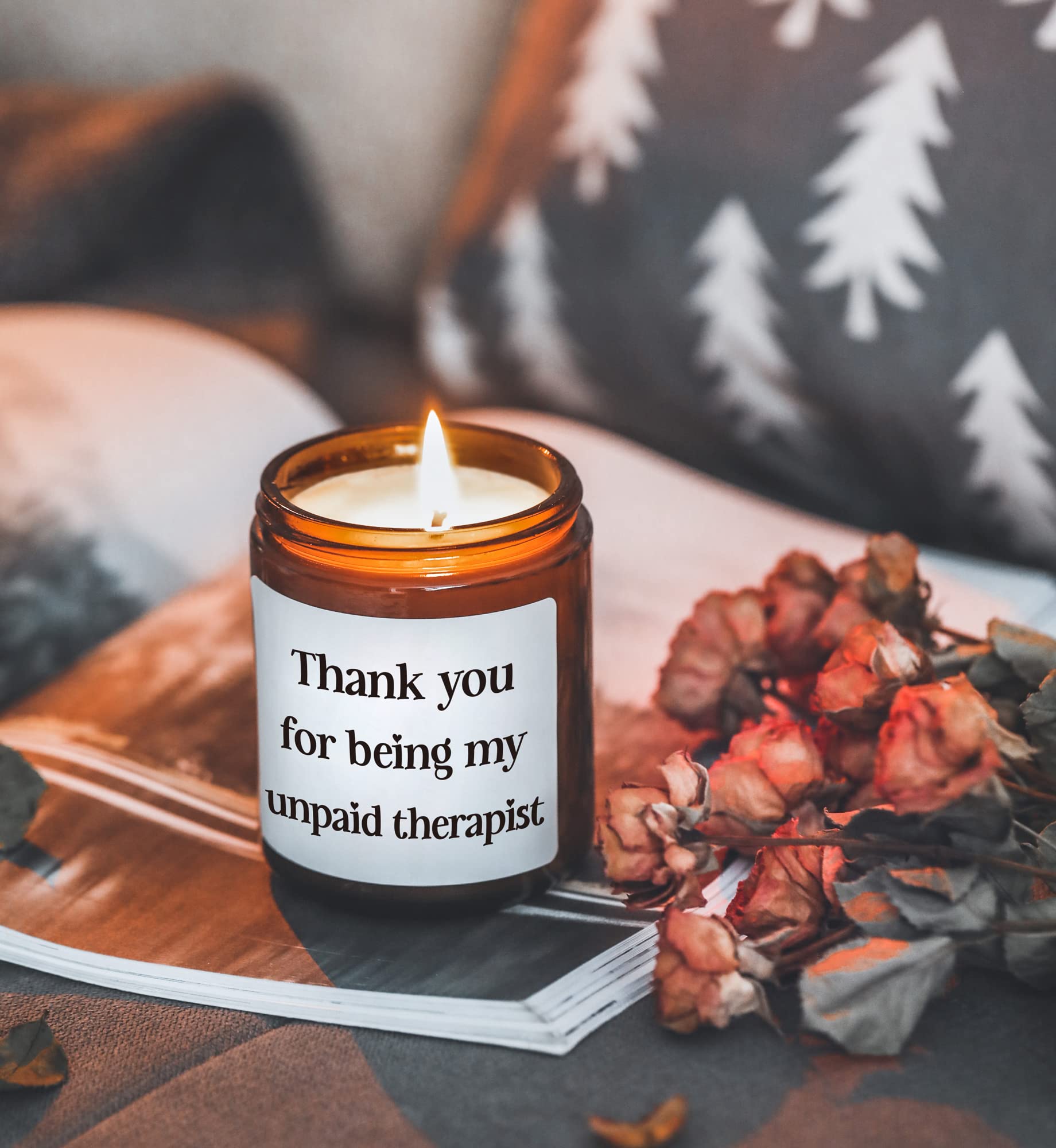 Lavender Scented Candles - Funny Thank You Gifts for Women, Nurses, Coworkers, Best Friends & Teachers | Friendship Birthday Present | Relaxing Aromatherapy for Home, Office & Spa