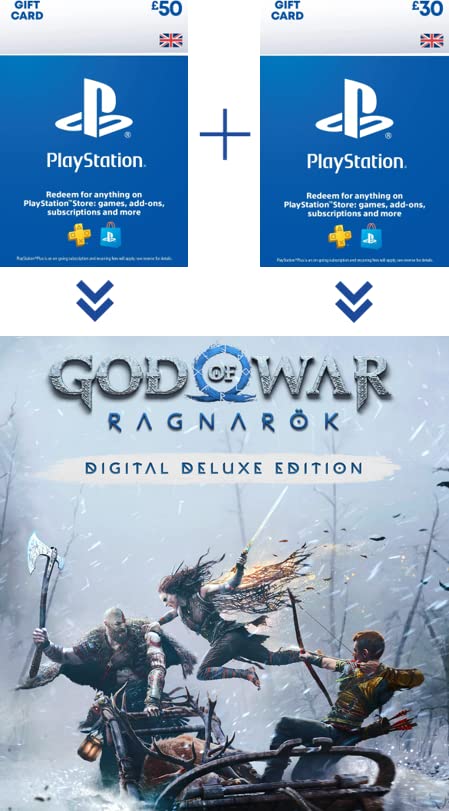 Buy PlayStation Store £80 Gift Card - Redeem for God of War Ragnarök PS5 Digital Deluxe Edition | UK PSN Voucher for PS4/PS5 Games | Perfect for Gifting & Digital Downloads
