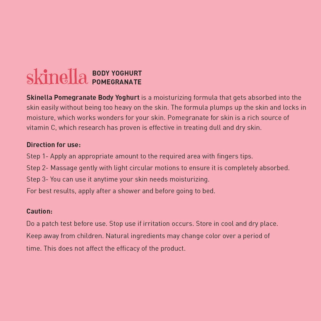 Skinella Pomegranate Body Yogurt - 200g Hydrating Body Lotion with Pomegranate Extract for Smooth, Glowing Skin | Daily Moisturizer for Dry Skin Care Routine | Perfect for Post-Shower & Nighttime Use