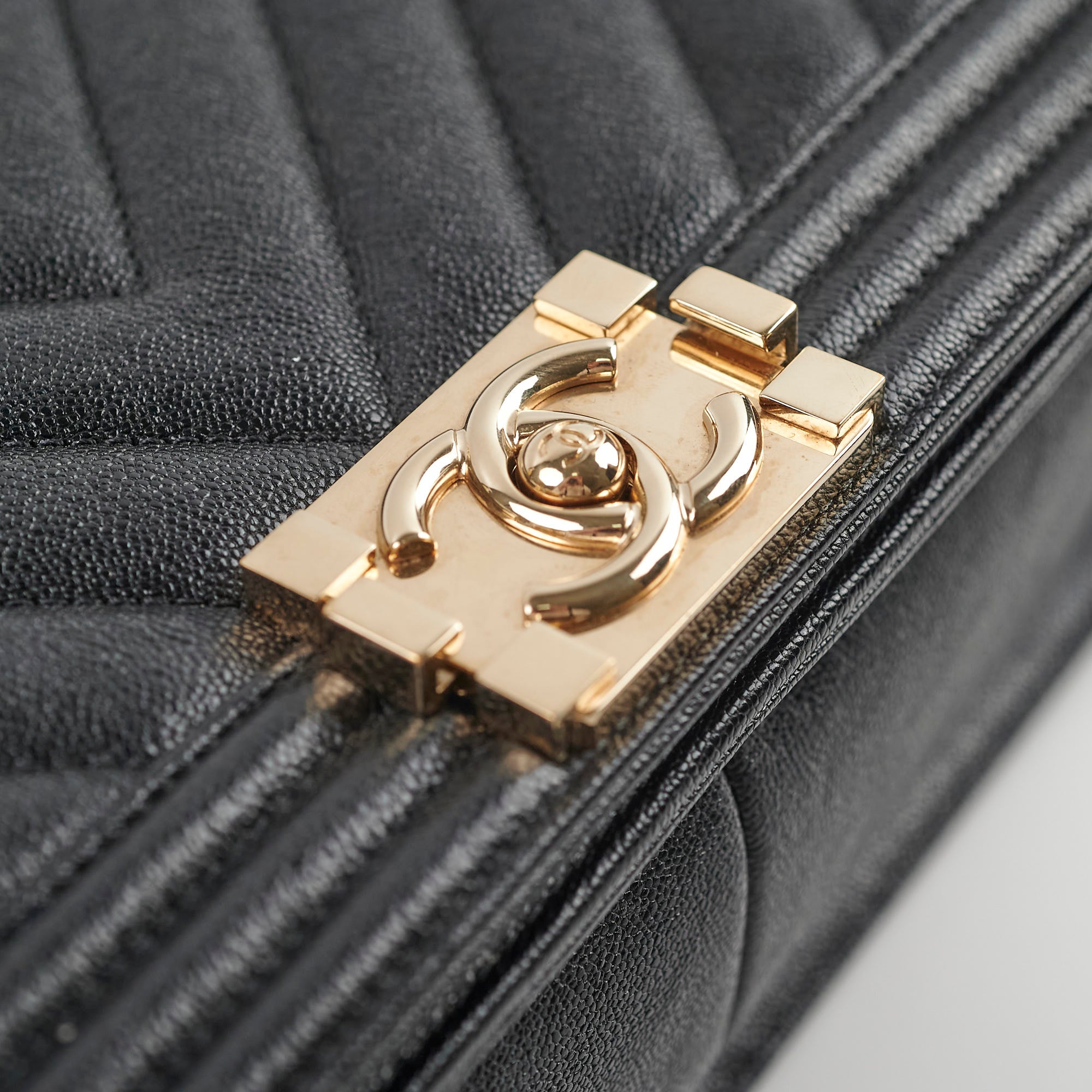 Chanel Boy Medium Flap Bag in Black Chevron Caviar Leather - Perfect for Evening Events & Luxury Fashion Accessories
