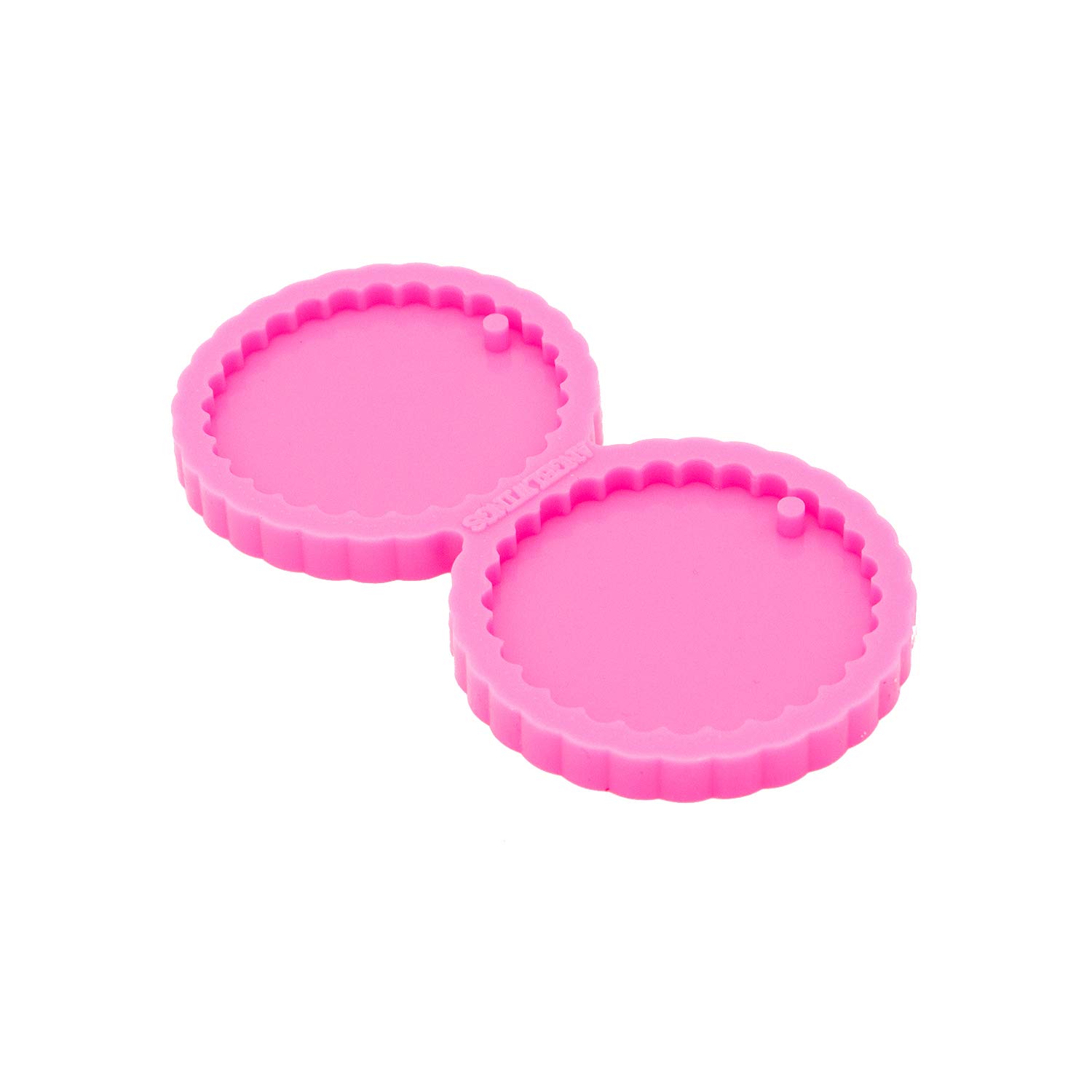 Shiny Glossy Round Wavy Edge Earrings Resin Molds for Jewelry Making - Handmade Epoxy Resin Casting Silicone Molds (Size L) - Perfect for DIY Fashion Jewelry, Pendants & Craft Projects