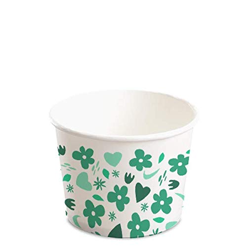 Miibox 12OZ (102mm) Disposable Paper Cups for Yogurt, Soup & Hot Drinks - 250pcs Bulk Pack - Eco-Friendly Takeout Containers for Cafes, Restaurants & Office Use