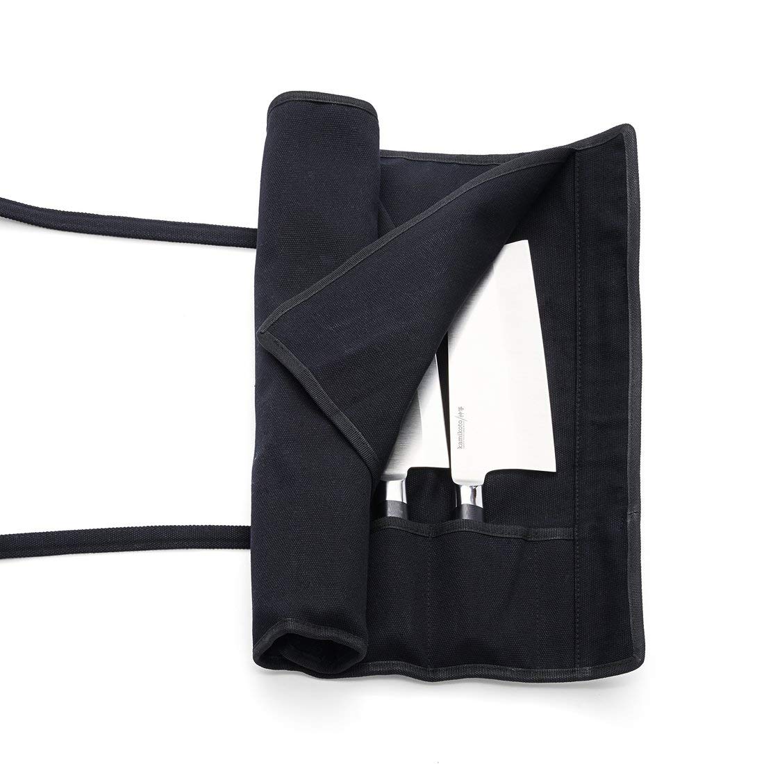 Premium Kamikoto Knife Roll for Chefs - Durable Knife Storage Bag with Pockets (Knives Not Included) - Perfect for Professional Kitchens, Culinary Schools & Home Cooking