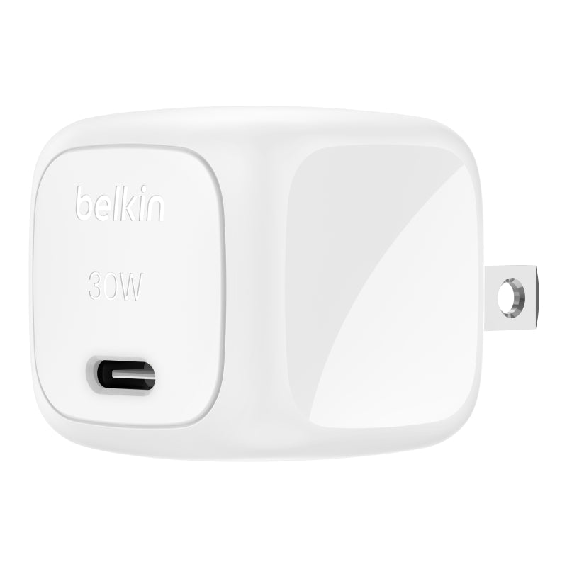 Belkin 30W Wall Adapter - Fast Charging USB-C Power Plug for iPhone, Samsung, Google Pixel - Perfect for Home, Office & Travel Charging
