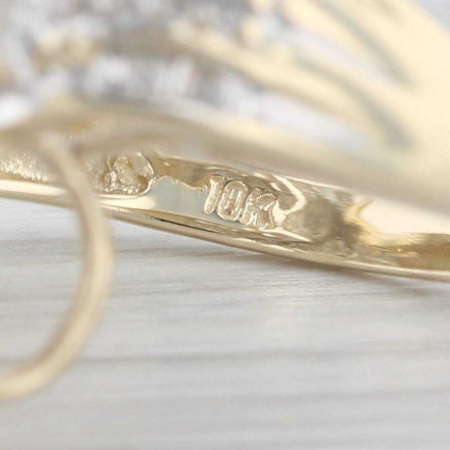 0.44ctw Diamond Bow Cocktail Ring in 10k Yellow Gold - Size 7.25 | Elegant Jewelry for Parties, Weddings & Special Occasions