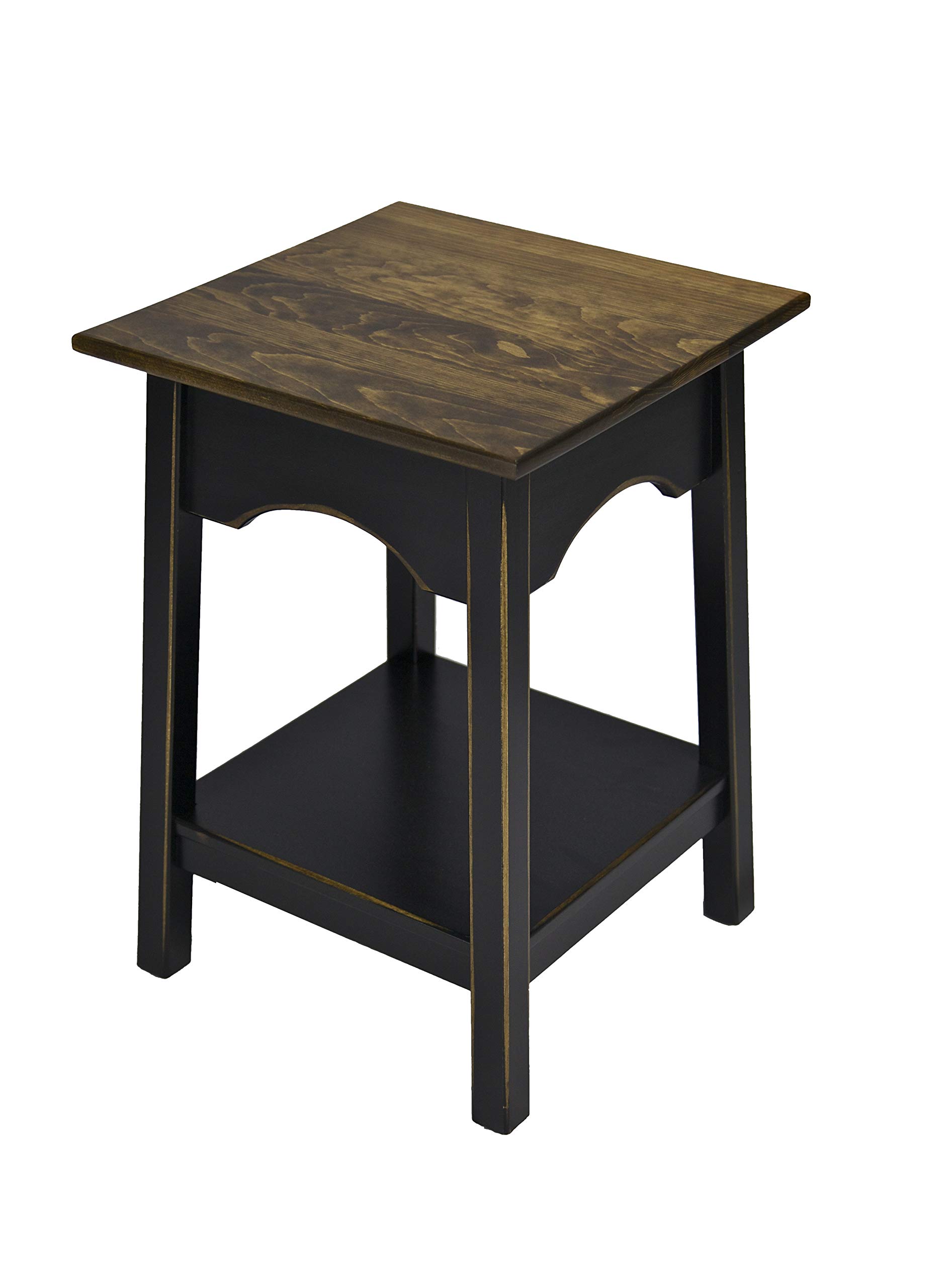 2-Tier Side Table for Living Room & Bedroom - Black End Table with Shelf for Storage & Décor | Nightstand, Coffee Table Accent, Small Space Furniture for Apartments & Dorm Rooms