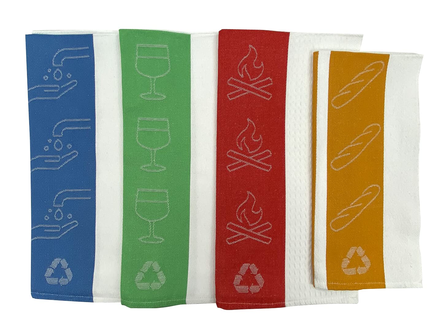 Premium European Kitchen Towels Set | Eco-Friendly Recycled Cotton & Polyester | Green Collection for Home & Restaurant Use | CARLO LAMPERTI Italy | Perfect for Cooking, Cleaning & Dish Drying