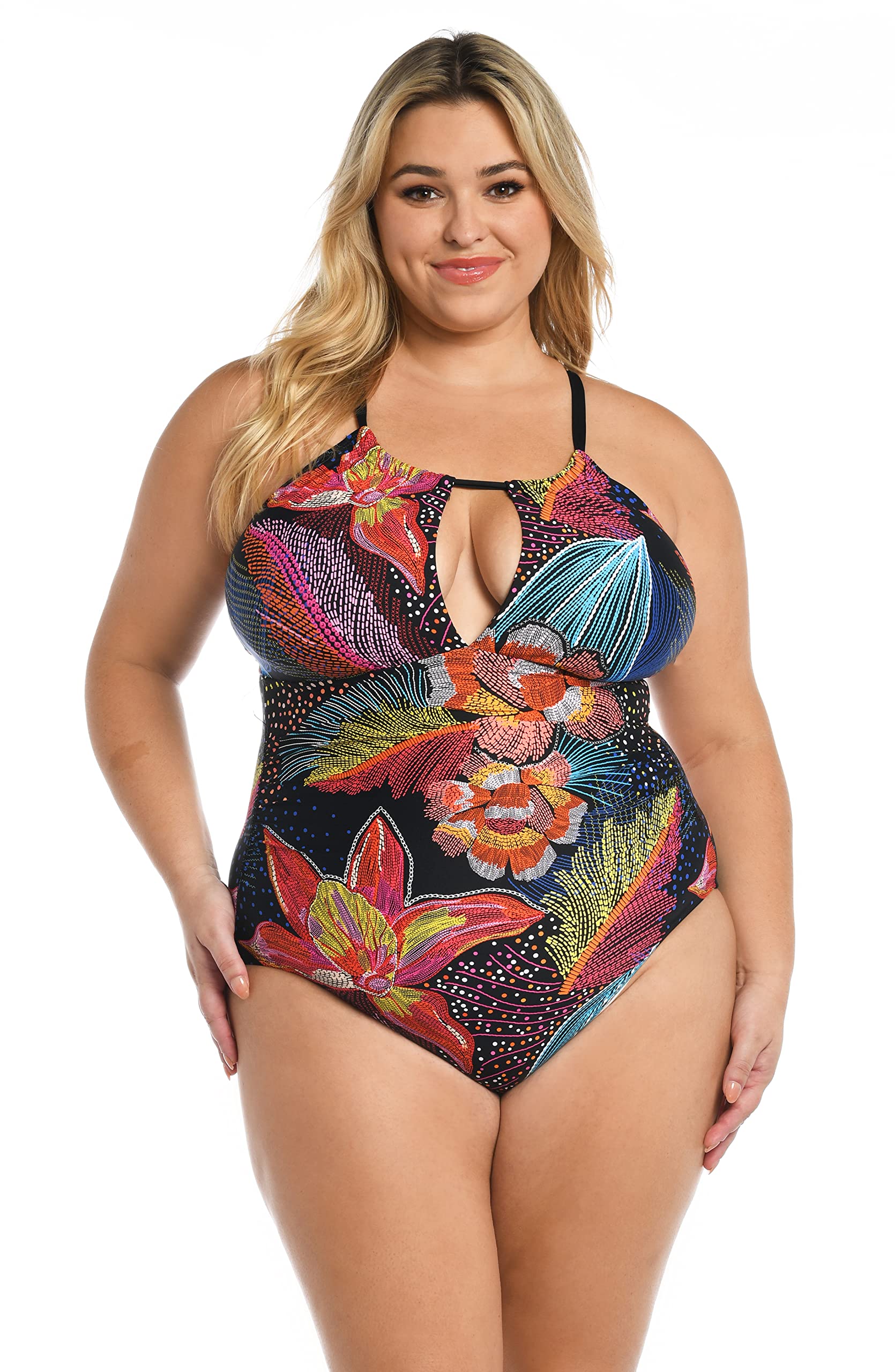 High Neck Keyhole One Piece Swimsuit for Women - Sexy Bathing Suit with Back Cutout - Perfect for Beach, Pool, Vacation & Summer Water Activities