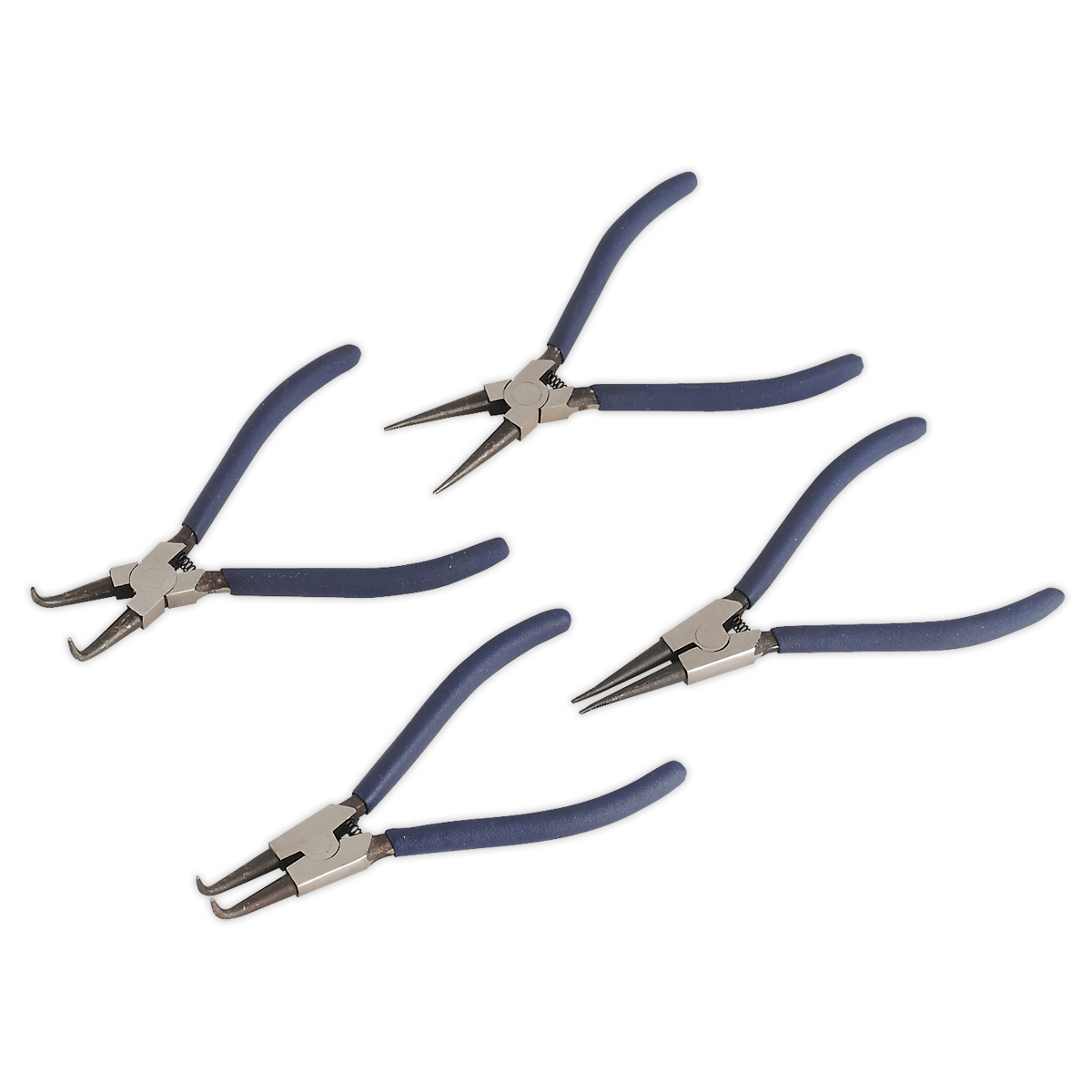 Sealey 4-Piece Circlip Pliers Set - Professional Snap Ring Pliers Kit for Automotive, Motorcycle & Machinery Repair - Perfect for DIY and Professional Mechanics