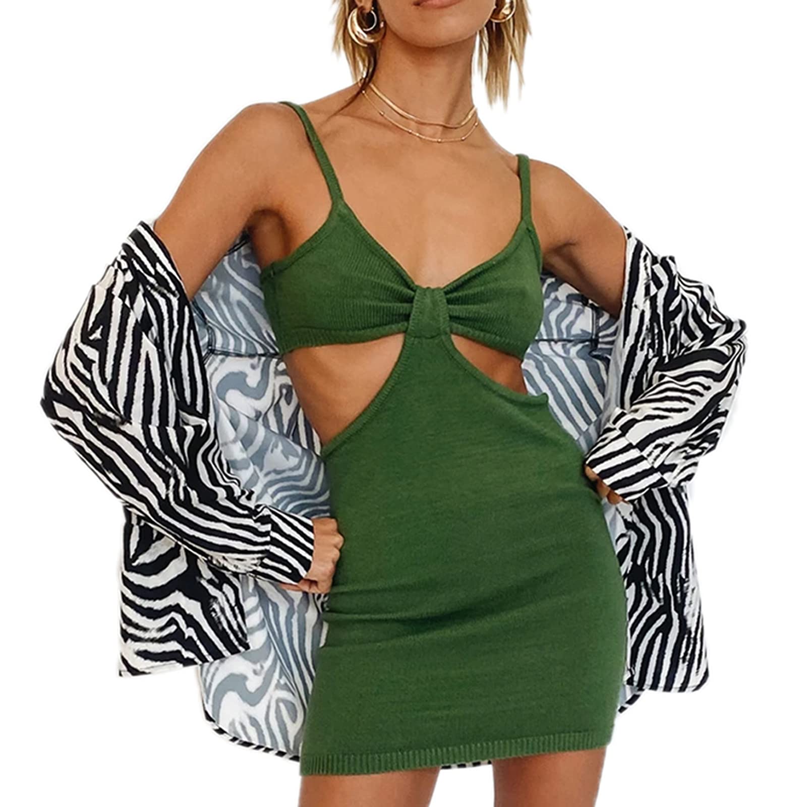 Sexy Y2K Knitted Halter Neck Bodycon Mini Dress for Women - Sleeveless Backless Club Party Outfit, Summer Fashion for E-Girls & Nightlife