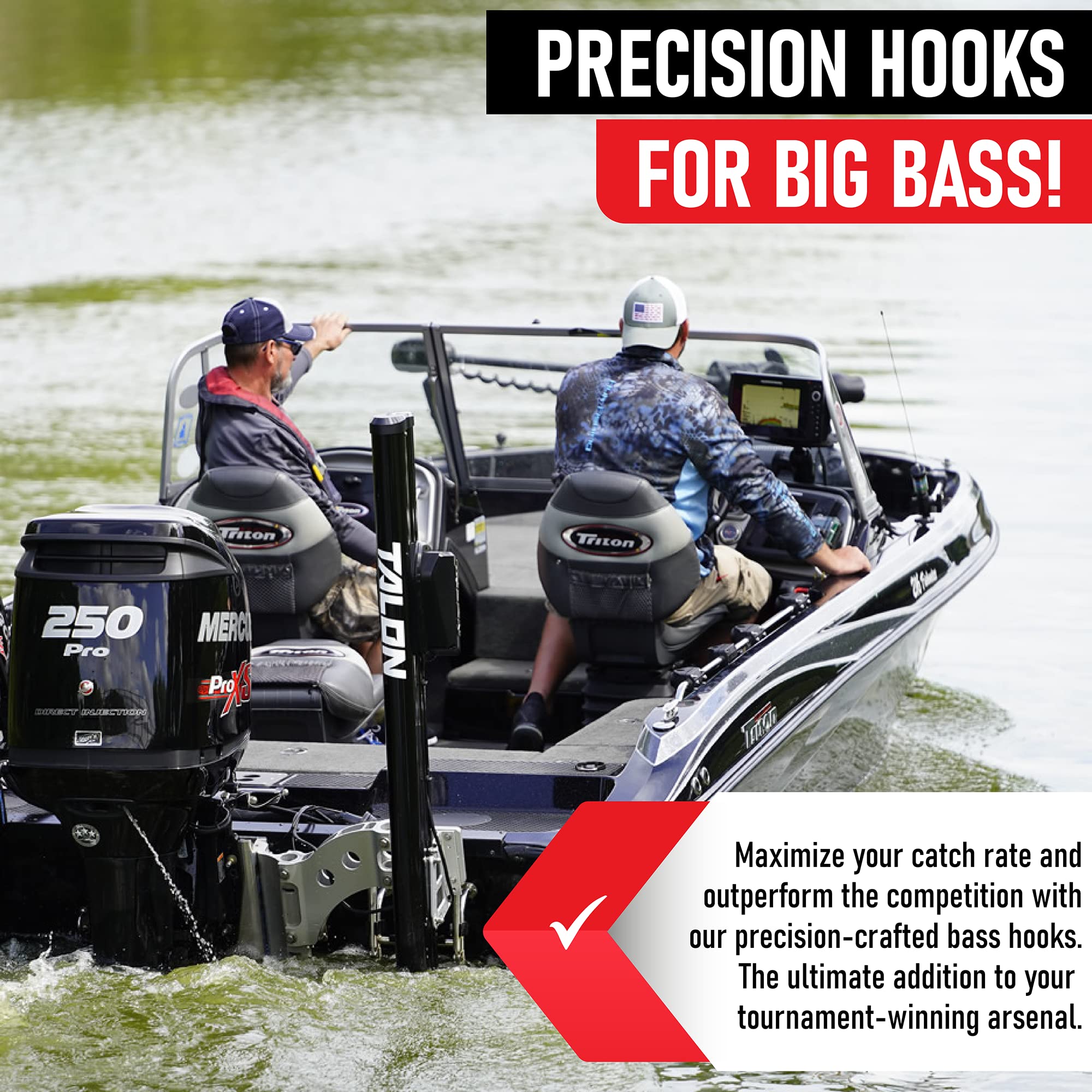 Premium Bass Fishing Hooks for Freshwater - Texas Rig & EWG Worm Hooks for Plastic Baits - Durable Bass Fishing Tackle Gear - Ideal for Shore Fishing, Kayak Angling & Tournament Bass Fishing