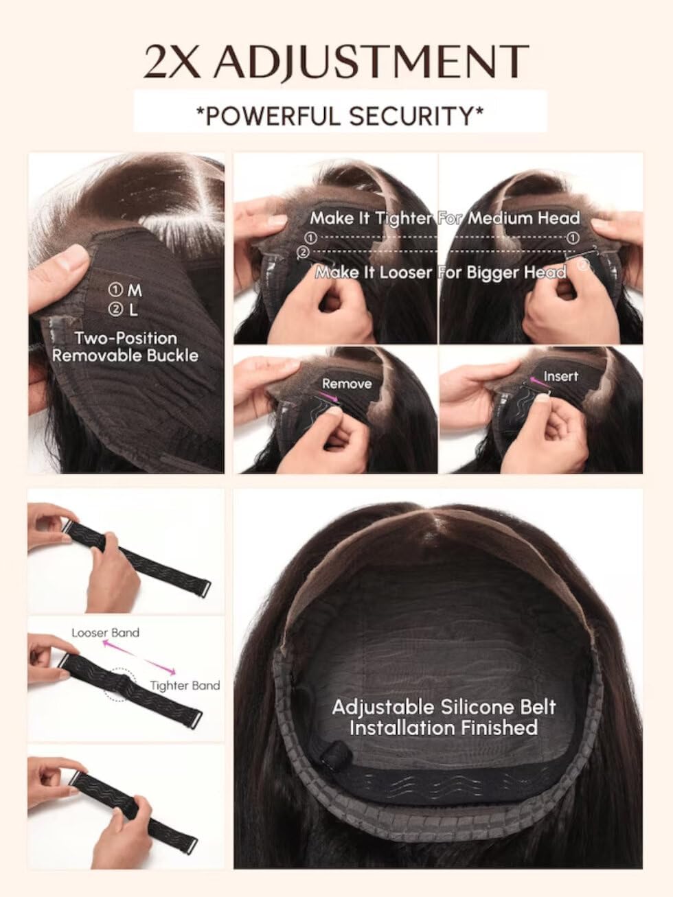 UNICE Pre Everything Glueless Frontal Wig with Ear Tab Tape - Yaki Straight 13x4 Lace Front Human Hair Wig | Pre-Bleached Knots, Pre-Cut, Pre-Plucked Hairline, 150% Density, 22 Inch | Perfect for Daily Wear, Cosplay, and Special Occasions
