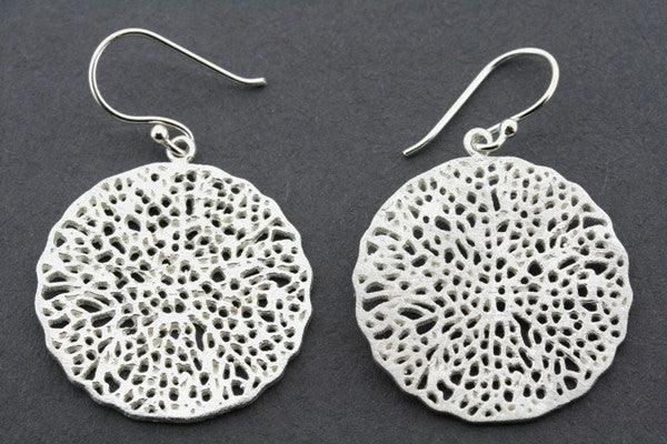 Sterling Silver Lace Circle Disc Earrings - Elegant & Dainty Jewelry for Women - Perfect for Parties, Weddings & Everyday Wear