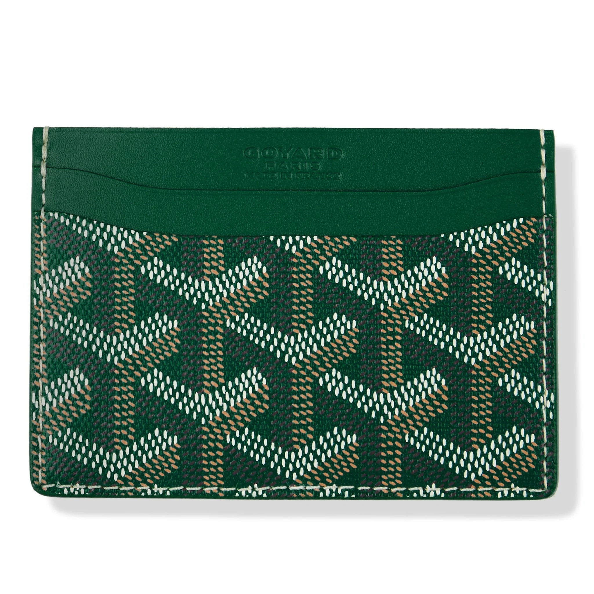 Goyard Saint Sulpice Green Leather Card Holder Wallet - Slim RFID Blocking Credit Card Case for Men & Women - Perfect for Travel, Business & Everyday Use