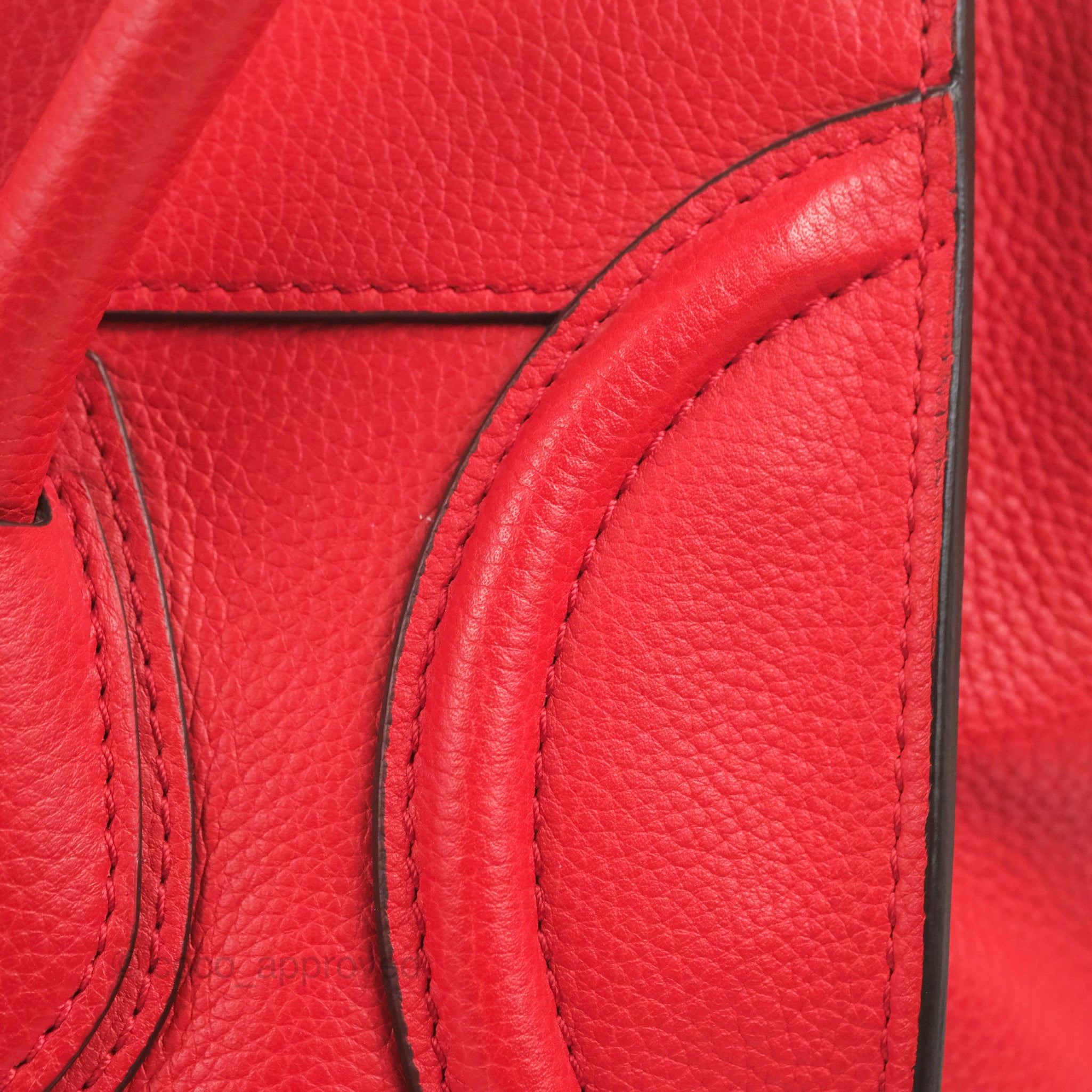 Celine Mini Luggage Bag in Red Calfskin Leather - Stylish Crossbody Handbag for Women, Perfect for Travel, Work & Everyday Use