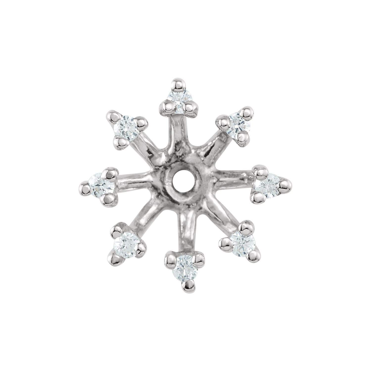 14K White Gold 1/6 CTW Diamond Earring Jackets - 6.6mm Inner Diameter | Elegant Stud Enhancer for Everyday Wear & Special Occasions | Diamond2Deal