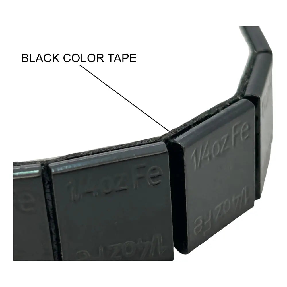 0.25 oz Black Adhesive Weights with Black Tape - Low Profile Steel Weights (576 Pack) - Perfect for Fishing Lures, DIY Crafts, and Small Balance Adjustments
