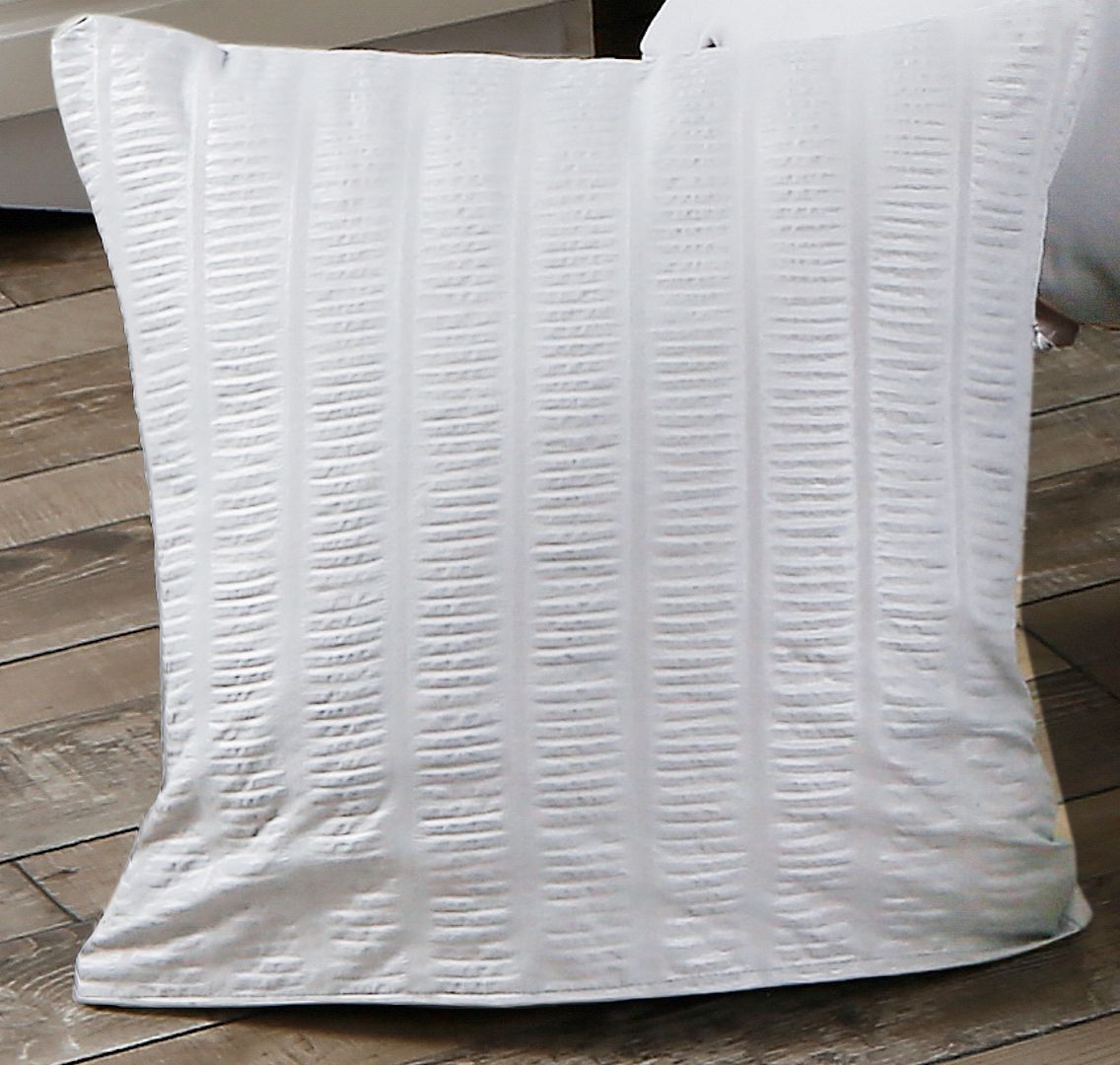 Premium 1000TC Ultra Soft Seersucker Cushion Covers - 2 Pack White - Luxury Home Decor for Sofa, Bed & Living Room