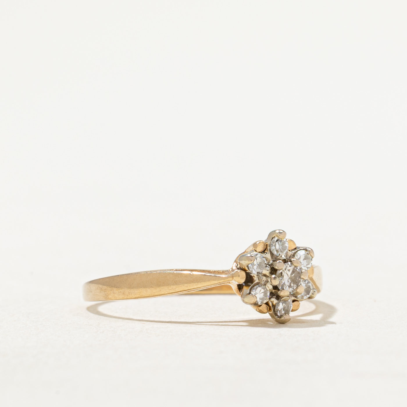 0.14ctw Diamond Cluster Petal Ring - Size 6.5 | Elegant Floral Engagement & Wedding Band for Women | Perfect for Proposals, Anniversaries & Special Occasions