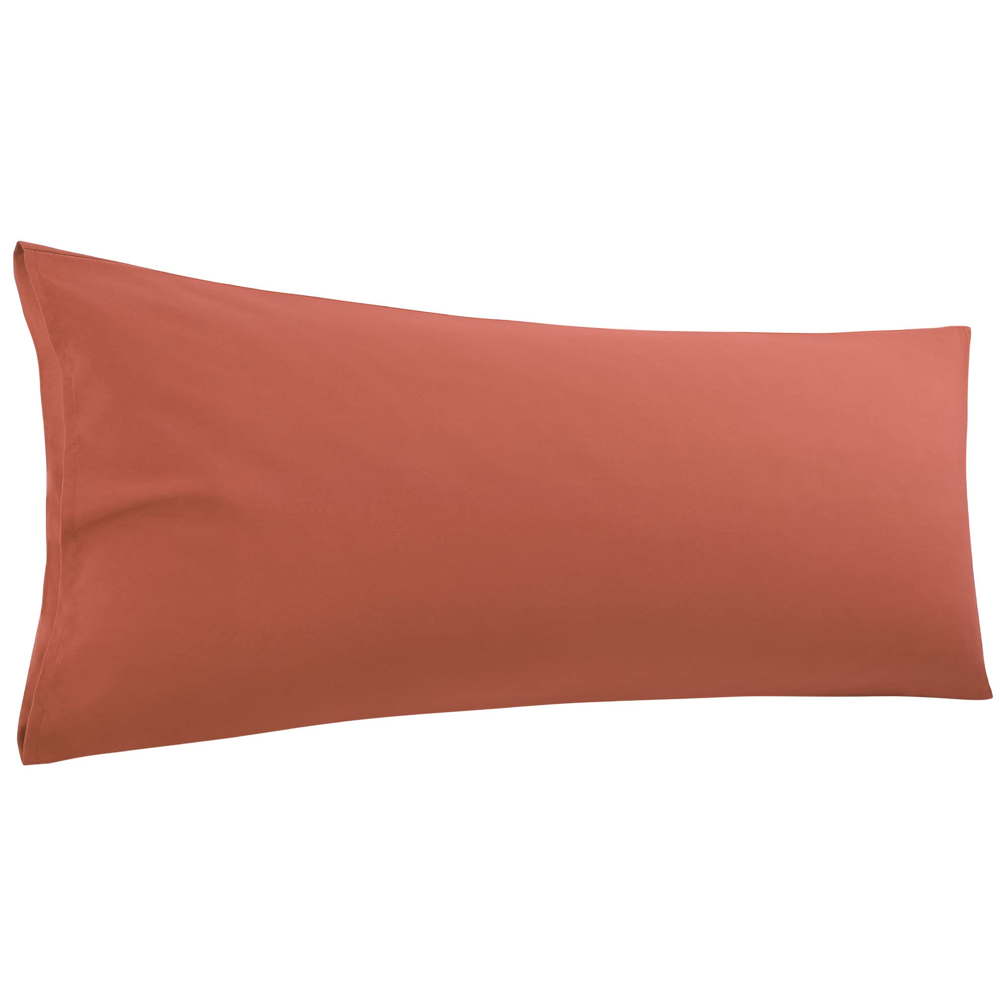 Soft Microfiber Body Pillow Case 20x48 Inches - Orange Replacement Cover for Full Body Pillows - 90 GSM Polyester Weave - Perfect for Pregnancy Support, Back Pain Relief & Comfortable Sleeping