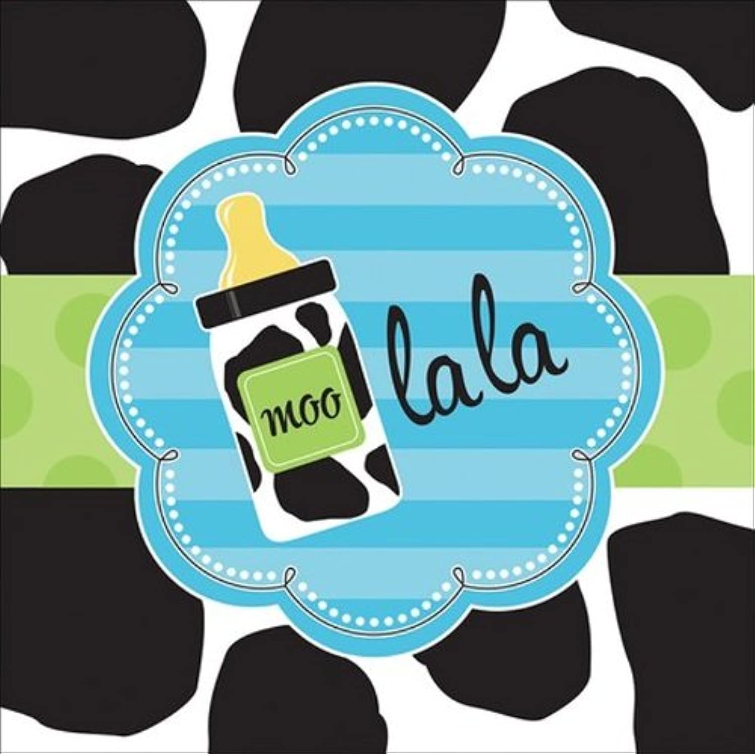 16-Count Paper Lunch Napkins with Adorable Baby Boy Cow Print - Perfect for Birthday Parties, Baby Showers & Picnics