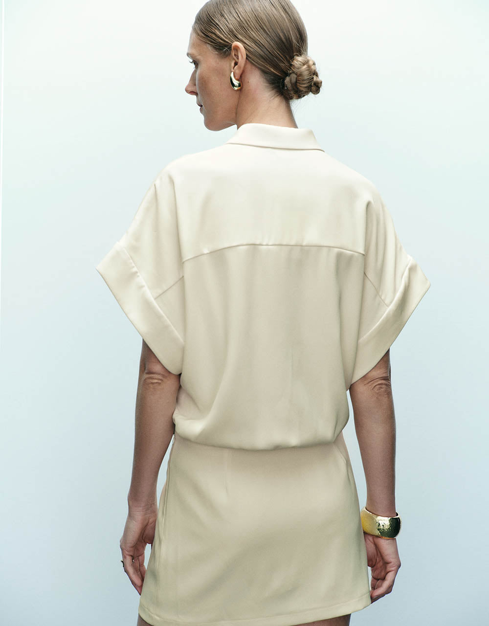 Stylish Dolman Sleeve Straight Cut Shirt Dress for Women - Perfect for Office Wear, Casual Outings & Spring Fashion