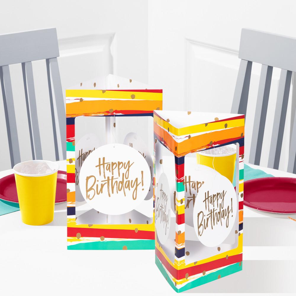 12-Piece Bulk Birthday Stripes Centerpieces for Party Decorations - Perfect for Birthday, Baby Shower & Wedding Decor