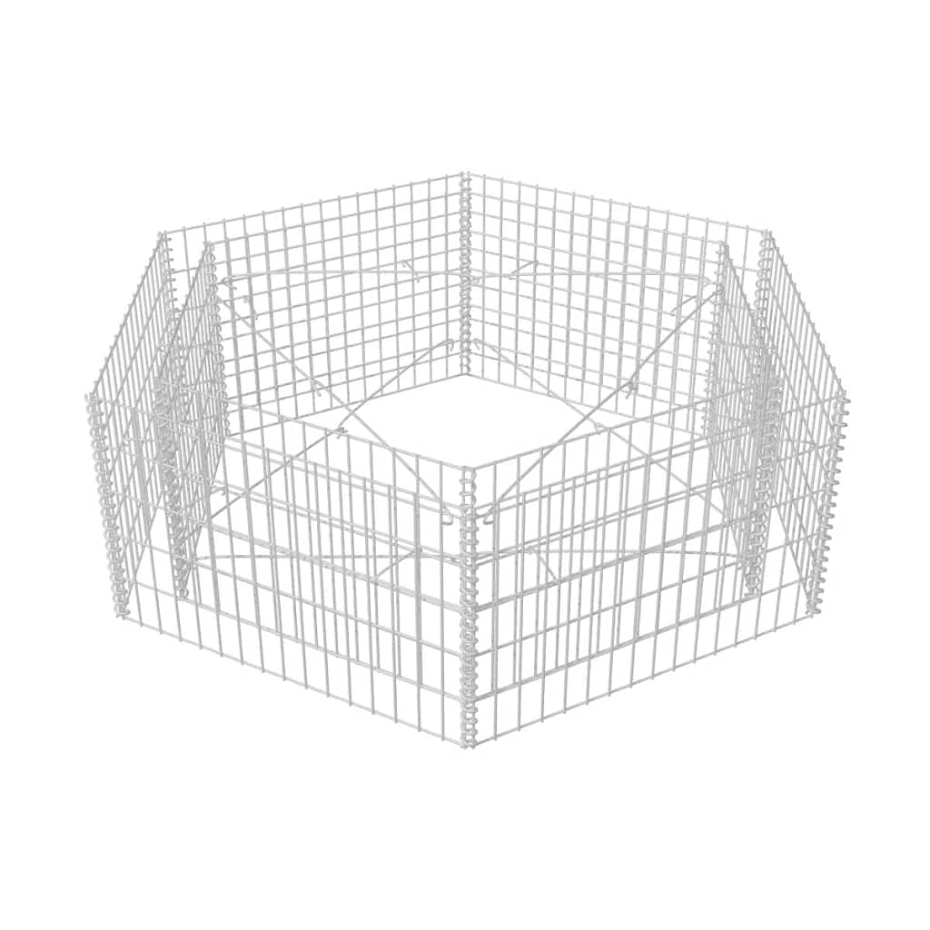 Galvanized Hexagonal Gabion Raised Garden Bed Planter - 63