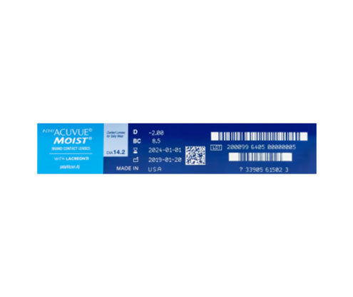 1 DAY ACUVUE® MOIST® Contact Lenses (90 Pack) - Daily Disposable for Dry Eyes & All-Day Comfort - Perfect for Work, Sports & Travel
