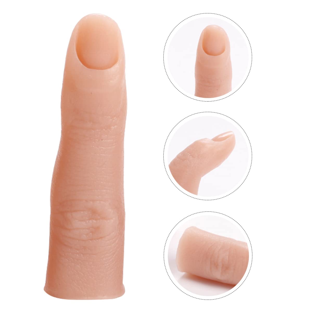 Beatifufu Bendable Prosthetic Hand & Manicure Practice Finger Model - Acrylic Artificial Fake Nails for Nail Art Training - Silicone Pluggable Fake Fingers for Salon Practice & Cosmetology Students