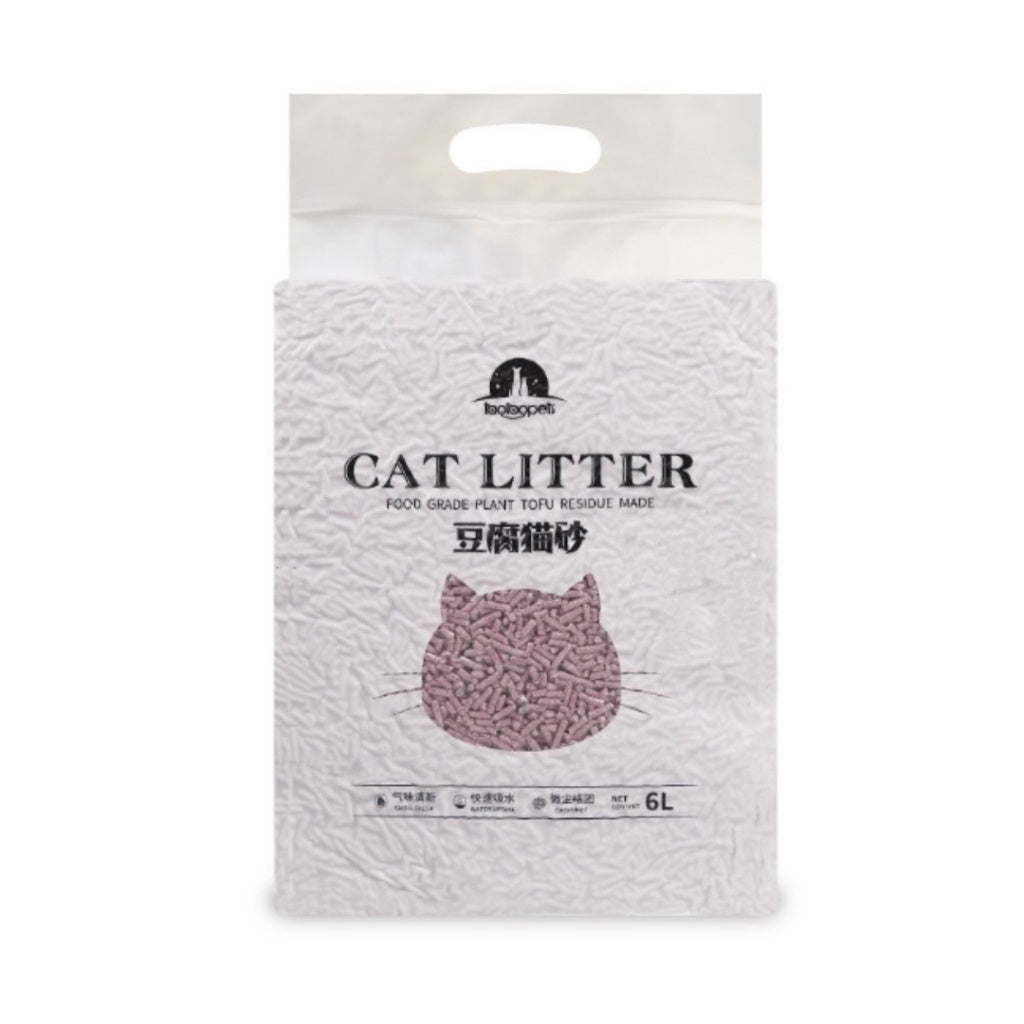 Organic Tofu Cat Litter - 6L Natural & Eco-Friendly Clumping Litter for Cats - Low Dust & Light Scent - Perfect for Multi-Cat Households & Small Spaces