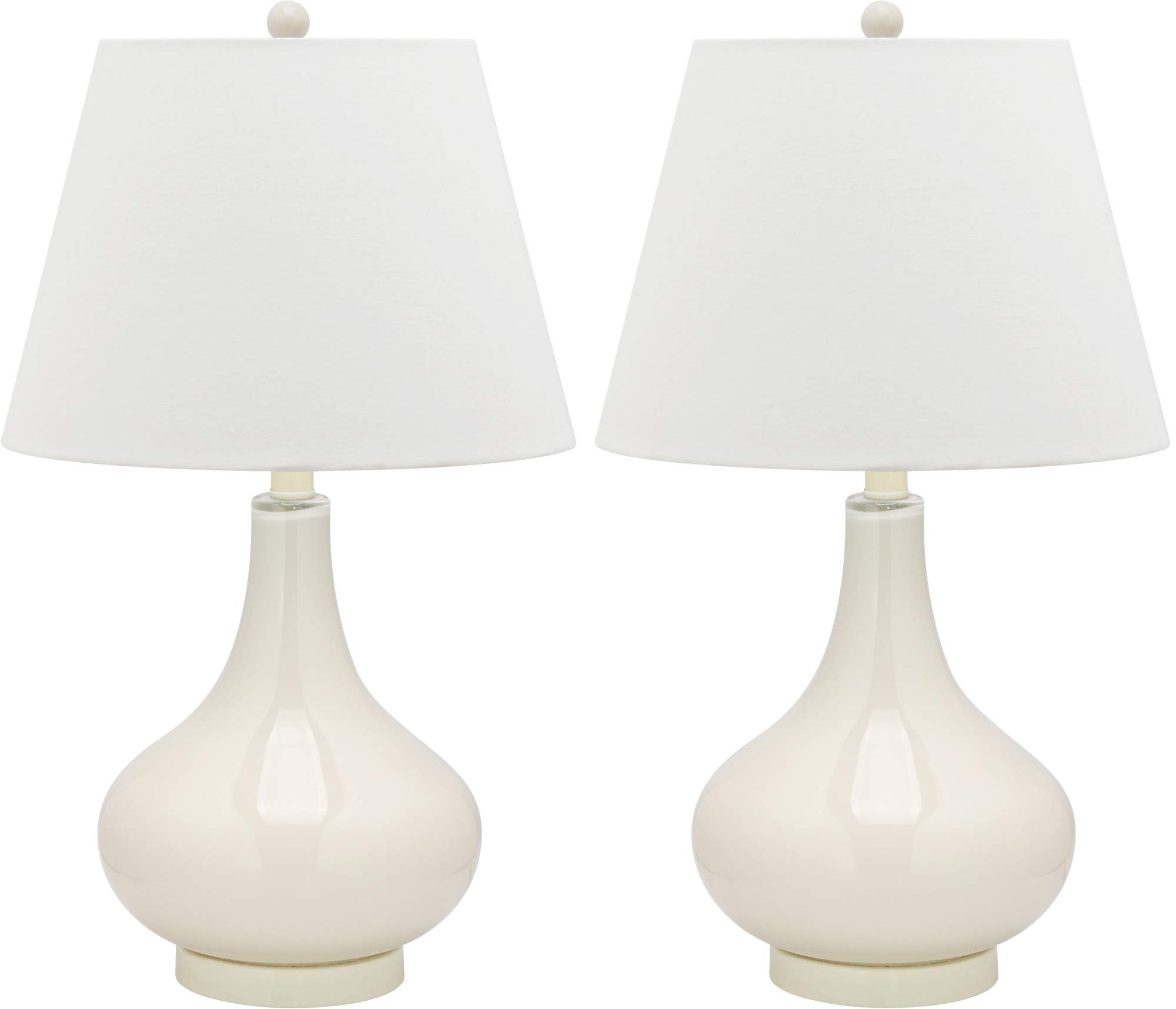 SAFAVIEH Amy Modern White Gourd Glass Table Lamp Set of 2 - 24