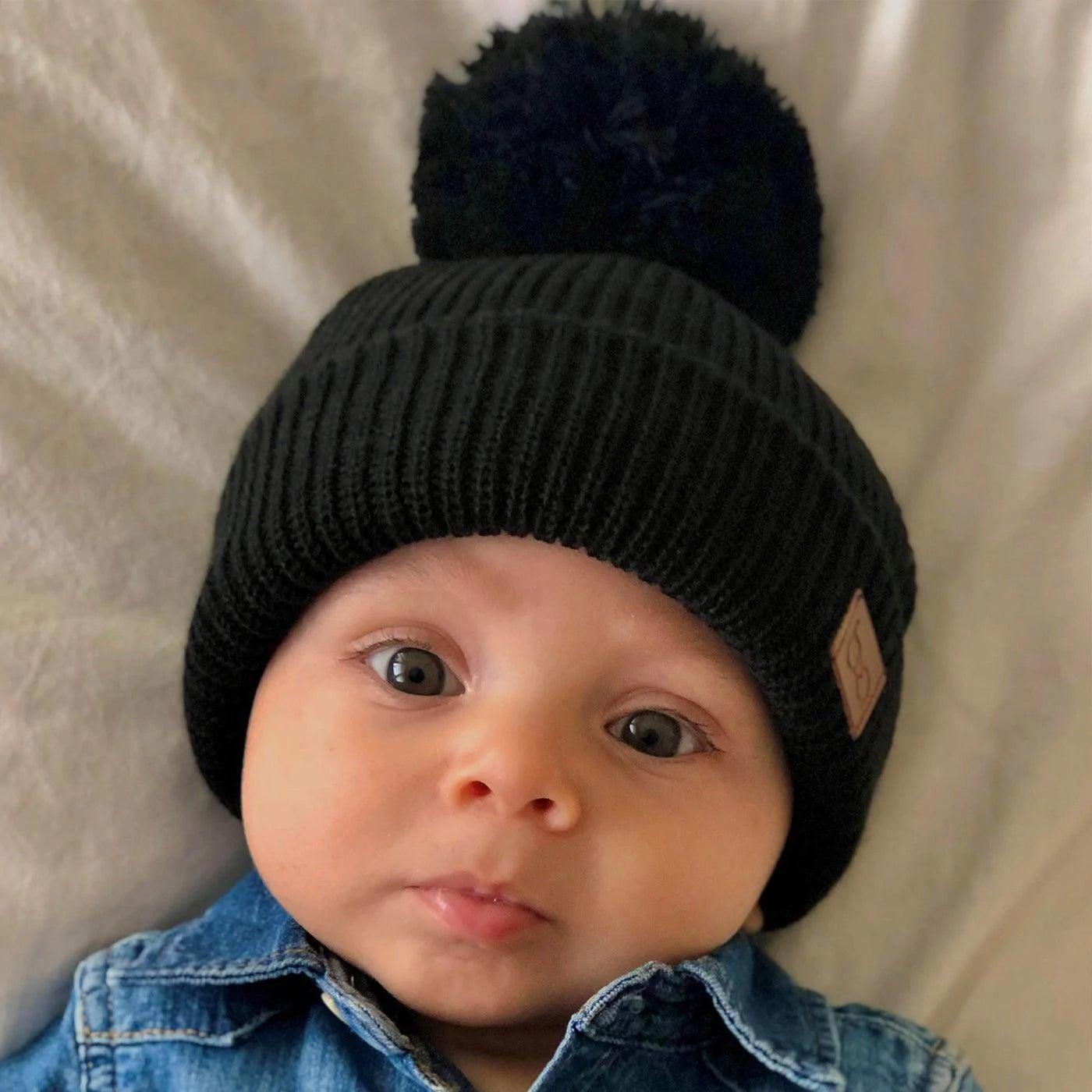 Babyfied Apparel Toque Black - Soft & Stylish Winter Beanie for Babies & Toddlers - Perfect for Cold Weather & Outdoor Activities